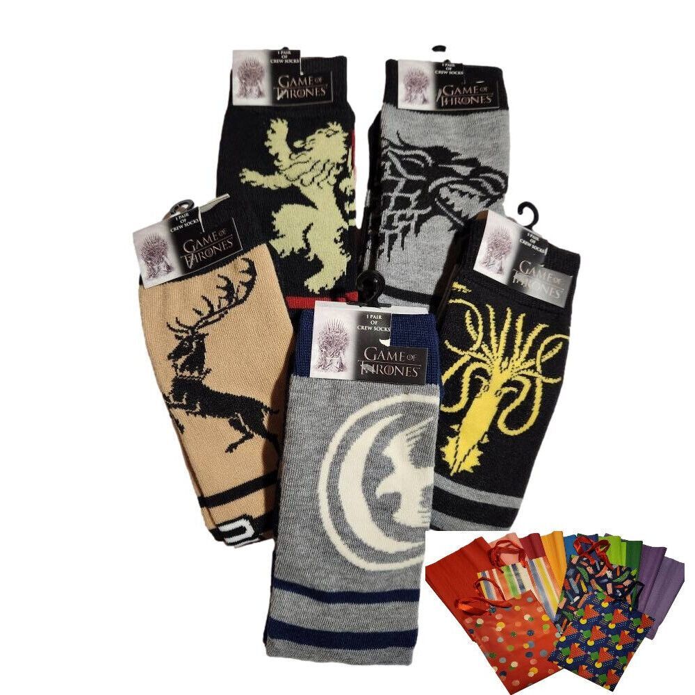 Game of Thrones Set of 5 Mens Crew Socks Novelty TV Show NWT#